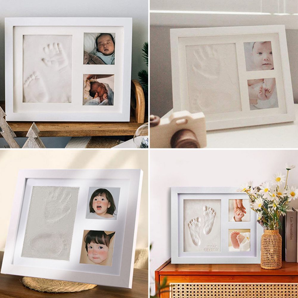 Bamboo Photo Frame - ชุดอุปกรณ์ทำรอยมือและรอยเท้าเด็กจากดินเหนียว DIY พร้อมสีปลอดสารพิษ กรอบรูปไม้ กรอบรูปแนวนอน