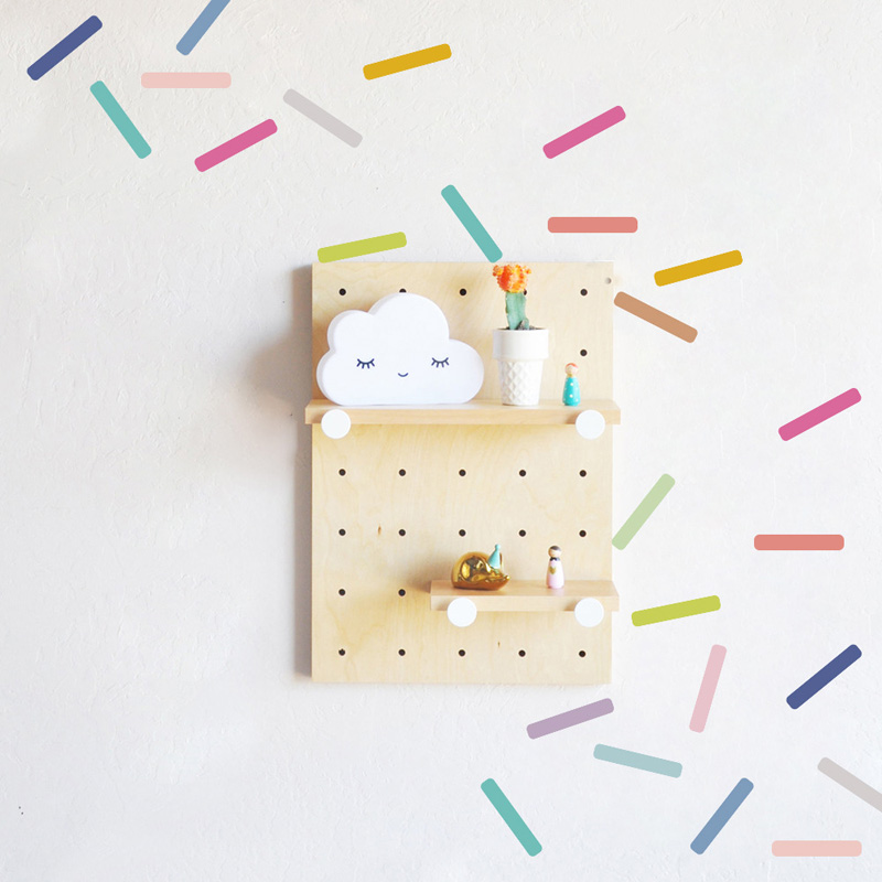 Home Decor Indonesia - 48pcs Candy Strip สติ๊กเกอร์ติดผนังเนอสเซอรี่เด็ก Sprinkles ตกแต่งเฟอร์นิเจอร์วอลล์เปเปอร์หน้าแรกโปสเตอร์
