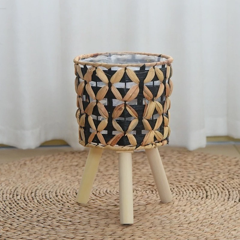 กระถางต้นไม้หวายสานมือแบบตั้งพ - Rattan Plant Basket บทวิจารณ์และราคา