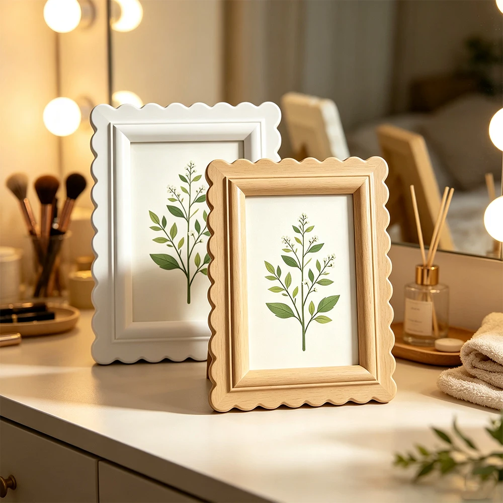 กรอบรูปสไตล์โบโฮ สีเบจ ขอบหยัก - Bamboo Photo Frame บทวิจารณ์และราคา