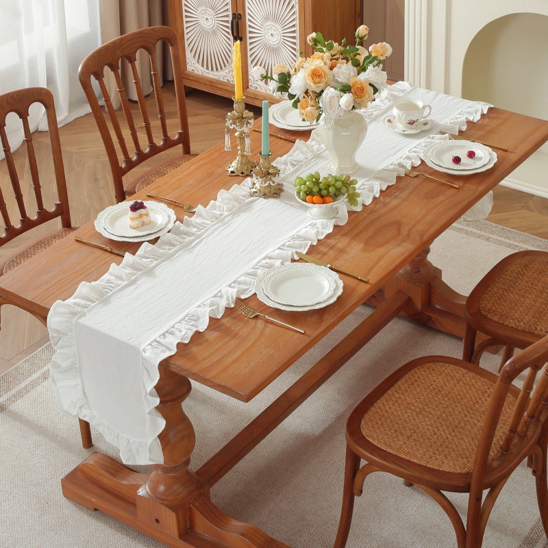 ผ้ารองโต๊ะสี่เหลี่ยมจัตุรัสสีพ - Linen Table Runner บทวิจารณ์และราคา