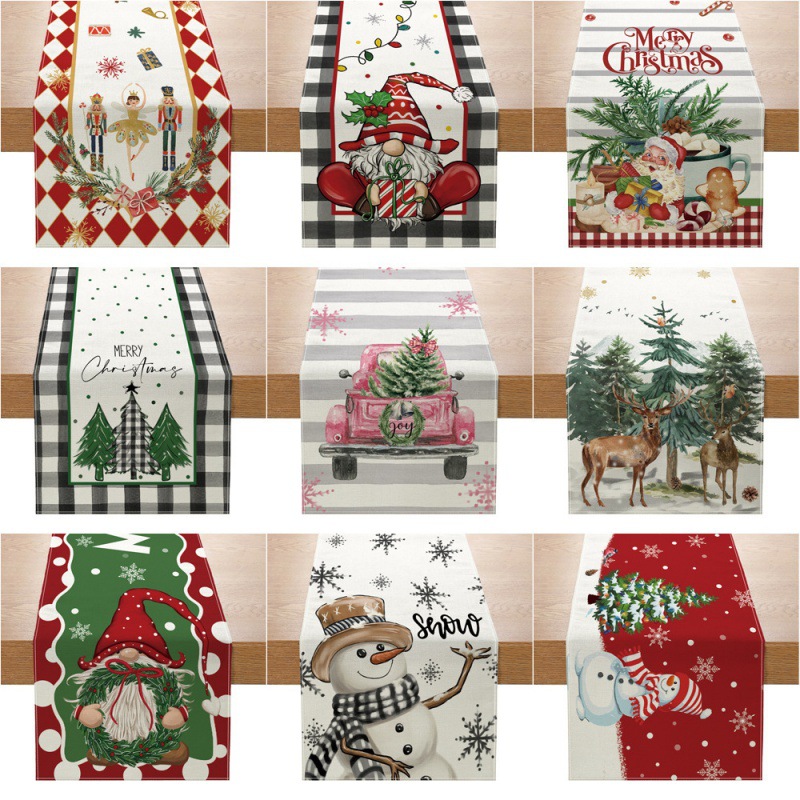 ผ้าปูโต๊ะตกแต่งคริสต์มาสใหม่ผ้ - Linen Table Runner บทวิจารณ์และราคา