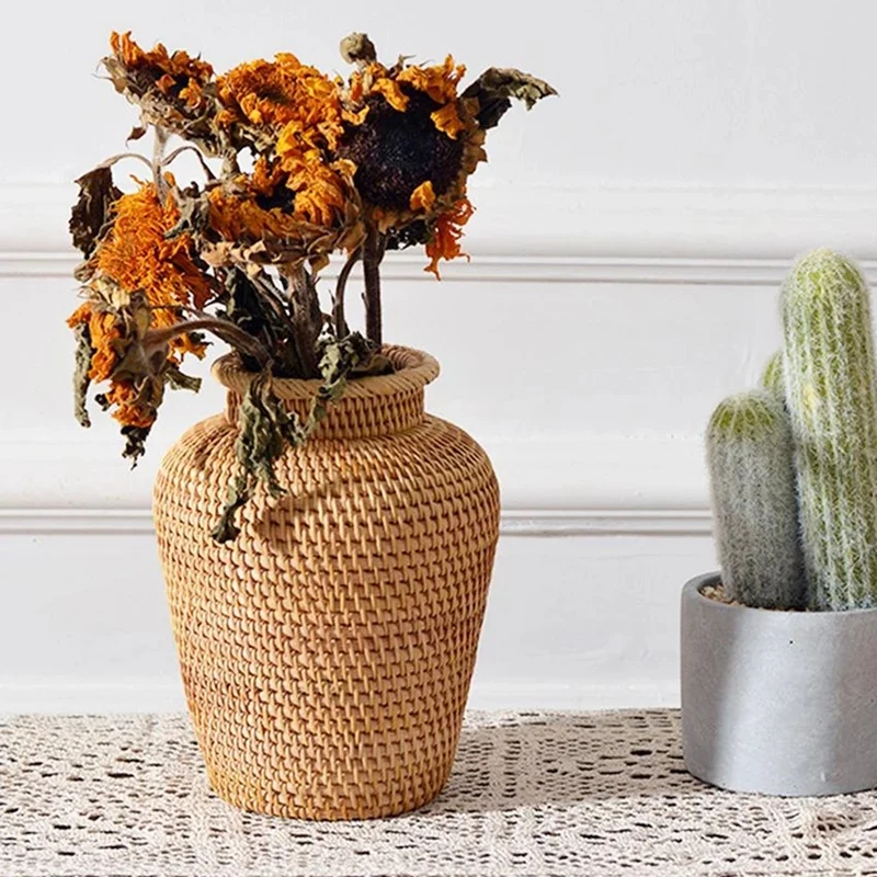 ตะกร้าหวายหวายแขวนกระถางดอกไม้ - Rattan Plant Basket บทวิจารณ์และราคา