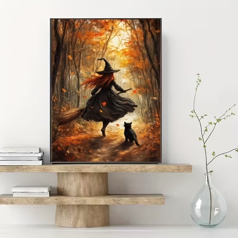 ภาพพิมพ์บนผ้าแคนวาสลายแม่มดฮาโ - Home Decor Theme บทวิจารณ์และราคา