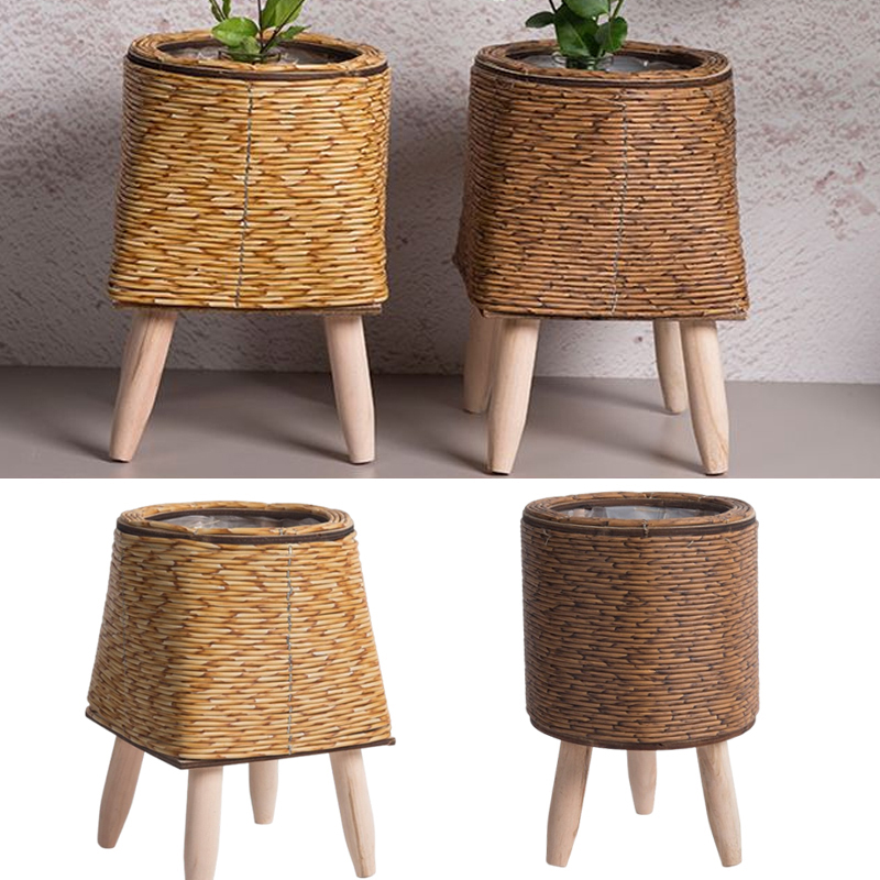 ชั้นวางกระถางต้นไม้ลายหวายเทีย - Rattan Plant Basket บทวิจารณ์และราคา