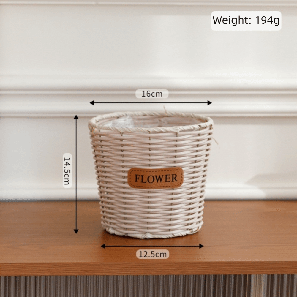 ตะกร้าหวายเทียมสำหรับตกแต่งโต๊ - Rattan Plant Basket บทวิจารณ์และราคา
