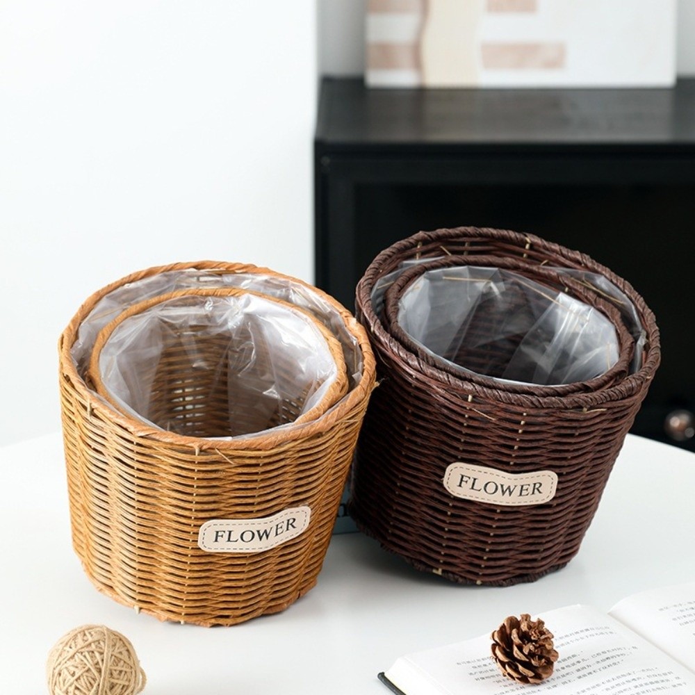 ตะกร้าหวายเทียมสำหรับตกแต่งโต๊ - Rattan Plant Basket บทวิจารณ์และราคา