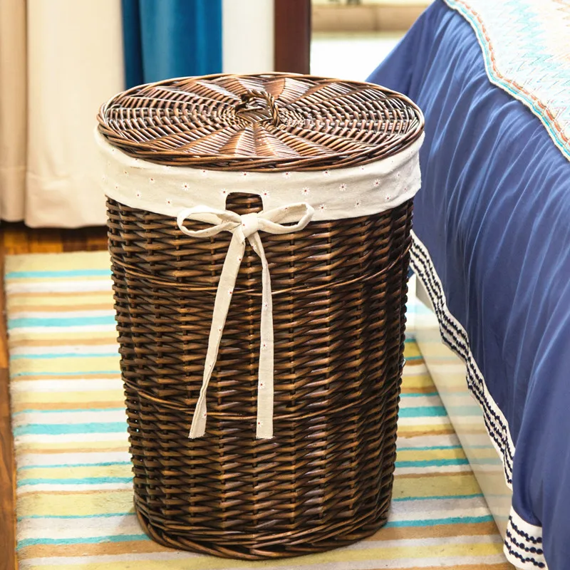 ตะกร้าหวายสานสำหรับใส่เสื้อผ้า - Rattan Plant Basket บทวิจารณ์และราคา