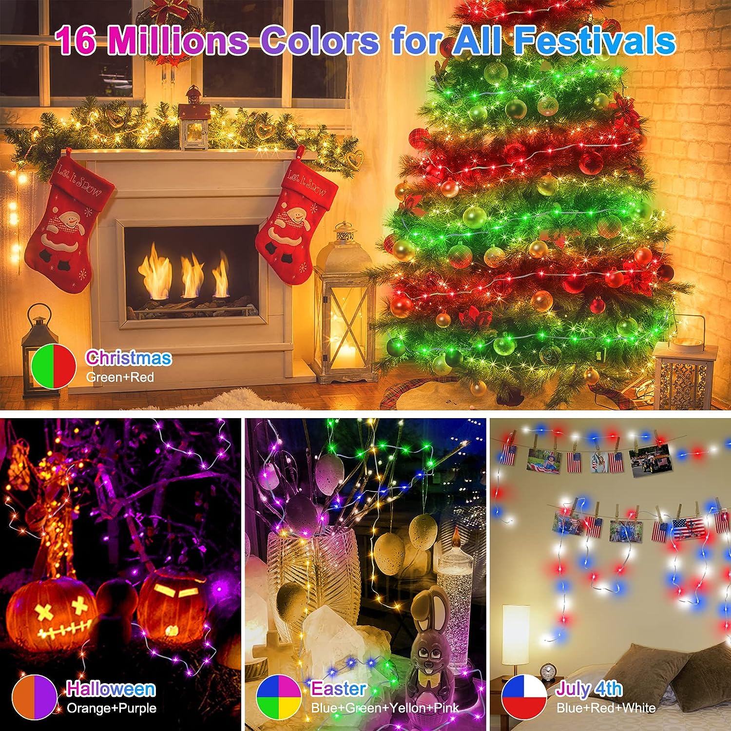 ไฟสาย LED WS2812B กันน้ำ RGBIC - Home Decor Free App บทวิจารณ์และราคา